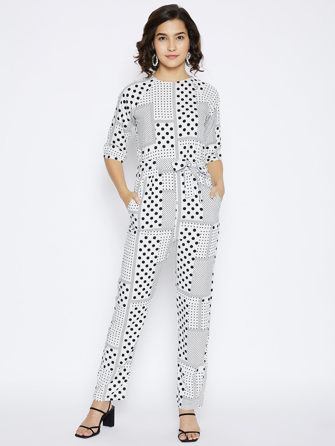 White Printed Jumpsuit - Women Jumpsuits