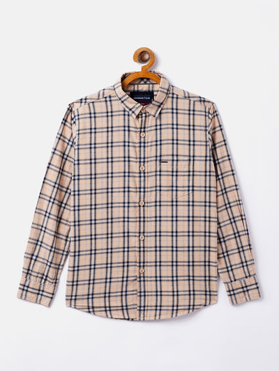 Peach Checked Casual Shirt - Boys Shirts