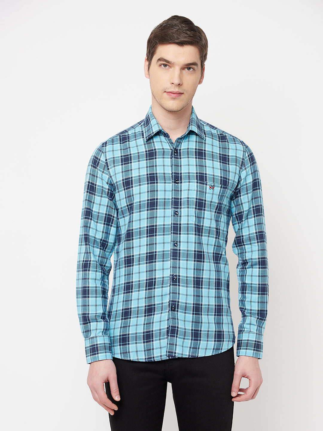 Blue Checked Casual Shirt - Men Shirts