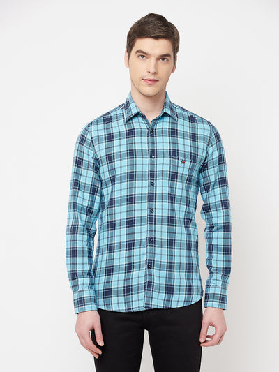 Blue Checked Casual Shirt - Men Shirts