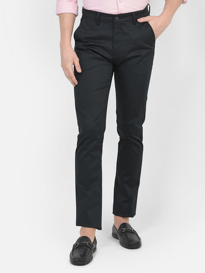   Black Regular Rise Trousers