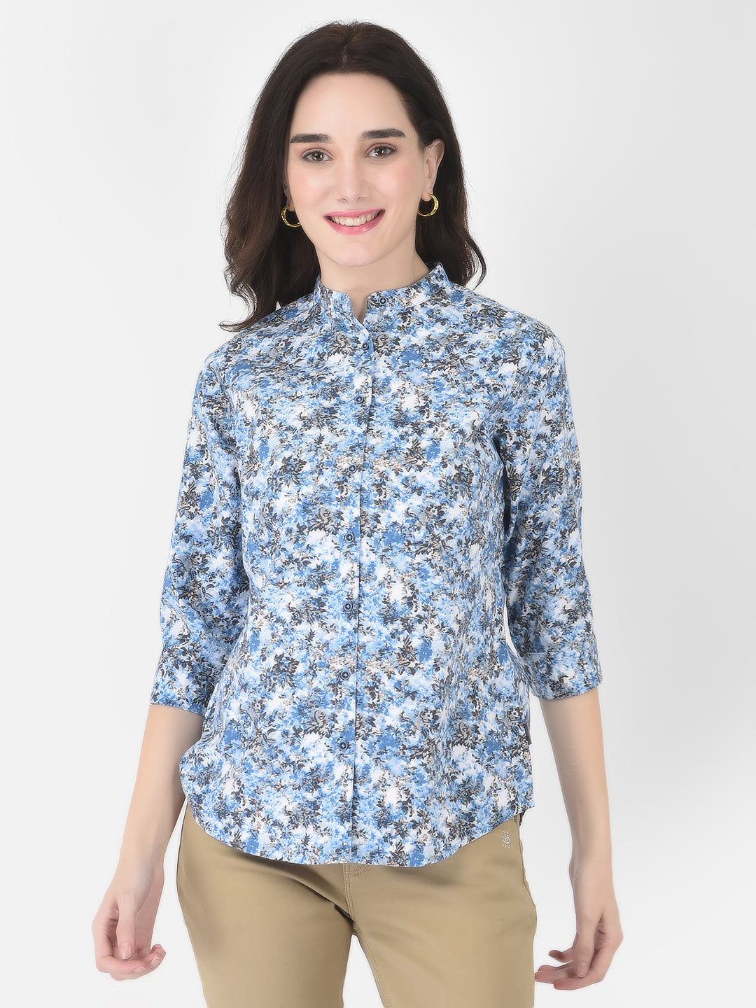 Blue Floral Shirt - Women Shirts