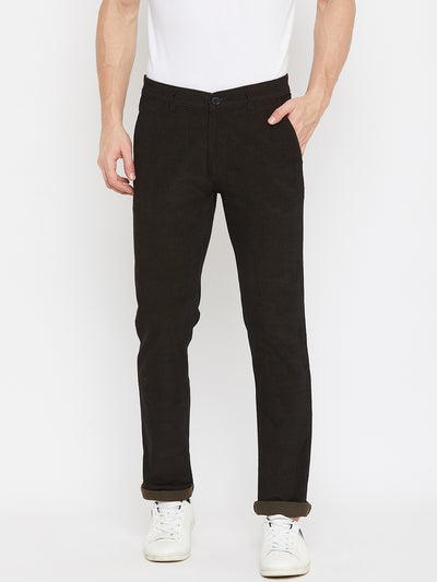 Black Slim Fit Trousers - Men Trousers