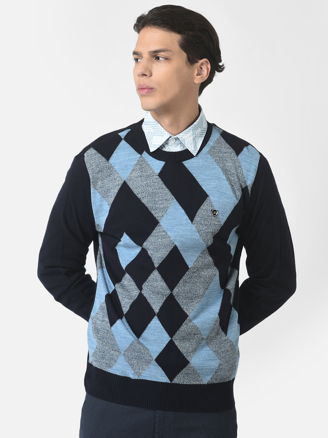 Sweater in Diamond Print 
