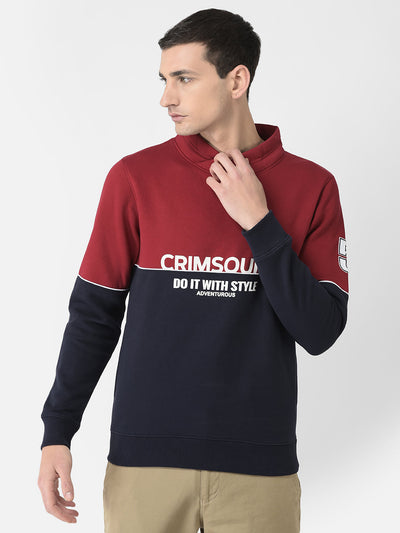  Maroon Brand-Logo Sweatshirt