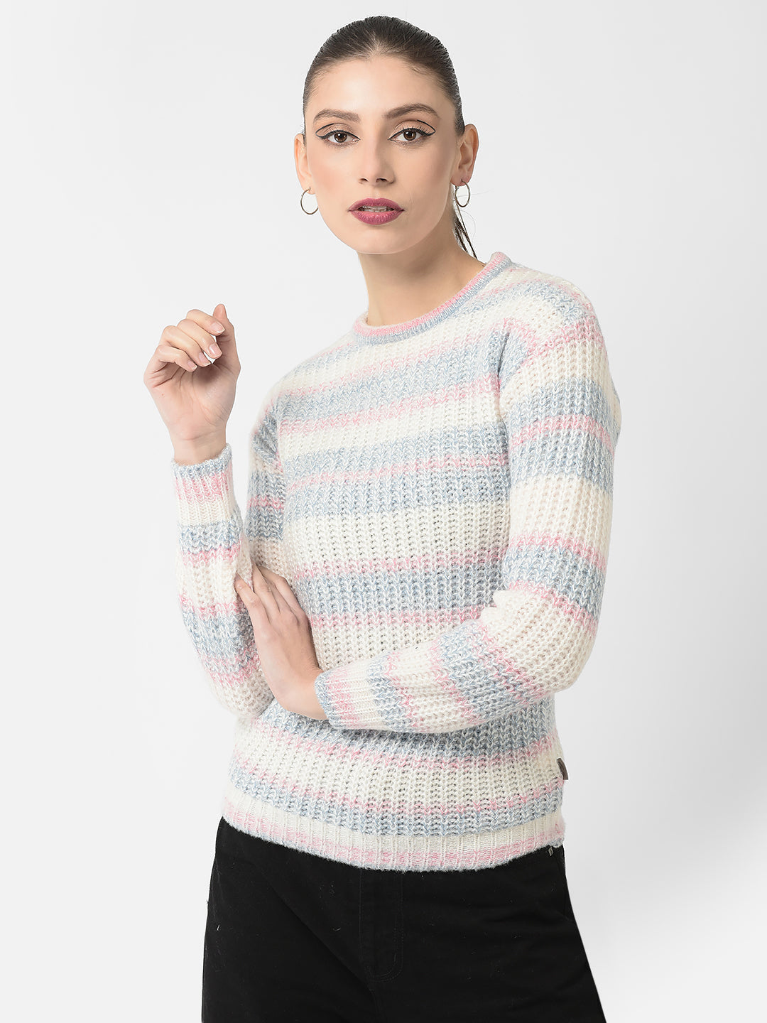  Knitted Striped Sweater