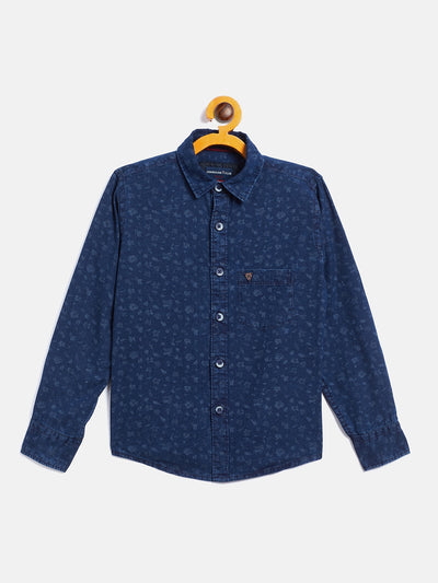 Blue Printed Casual Shirt - Boys Shirts