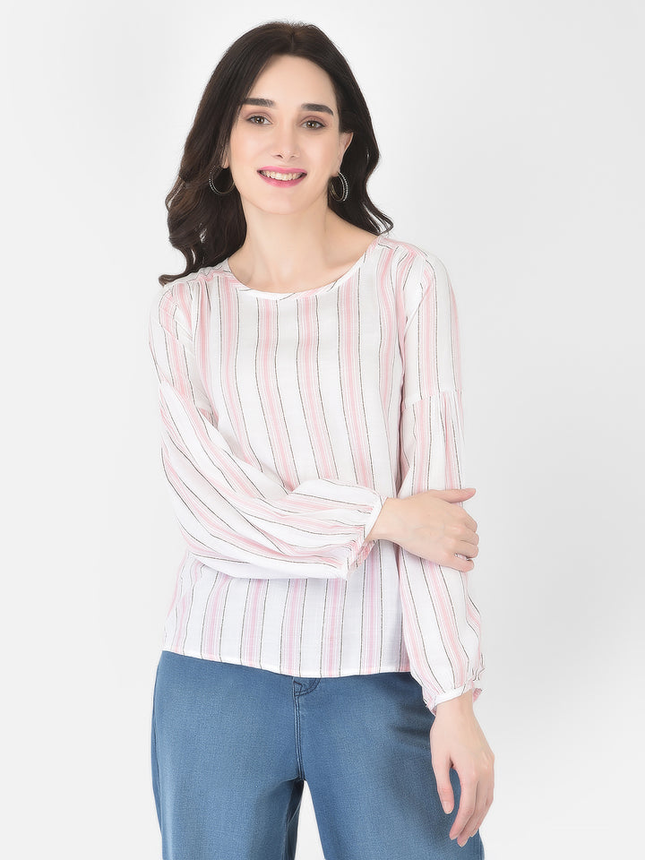 Pink Striped Top - Women Tops