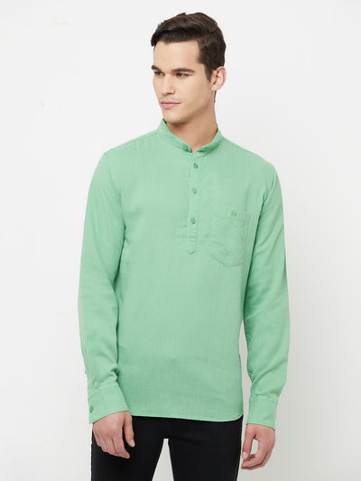 Green Casual Kurta - Men Kurtas