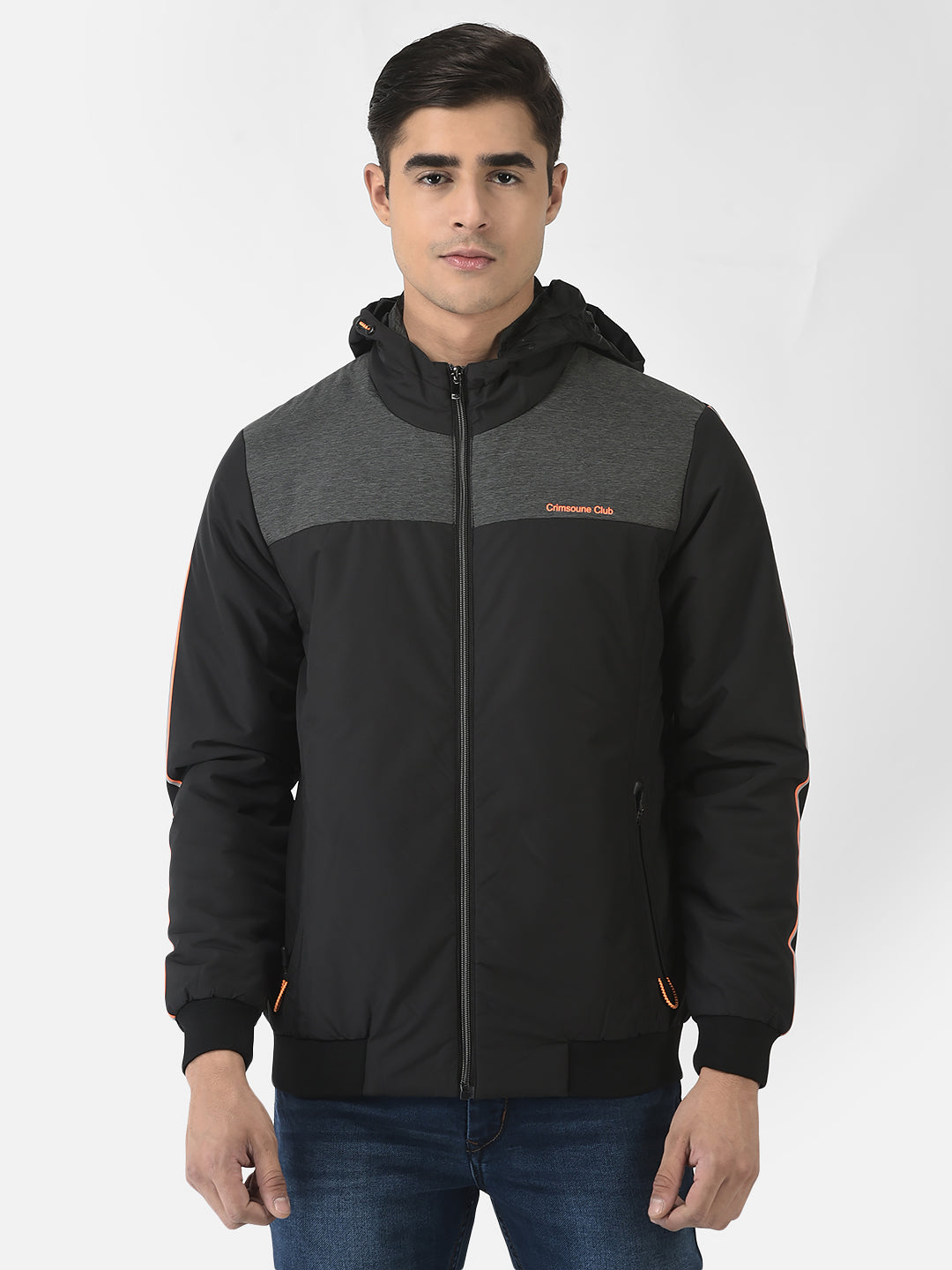  Black Jacket in Colour-Block 