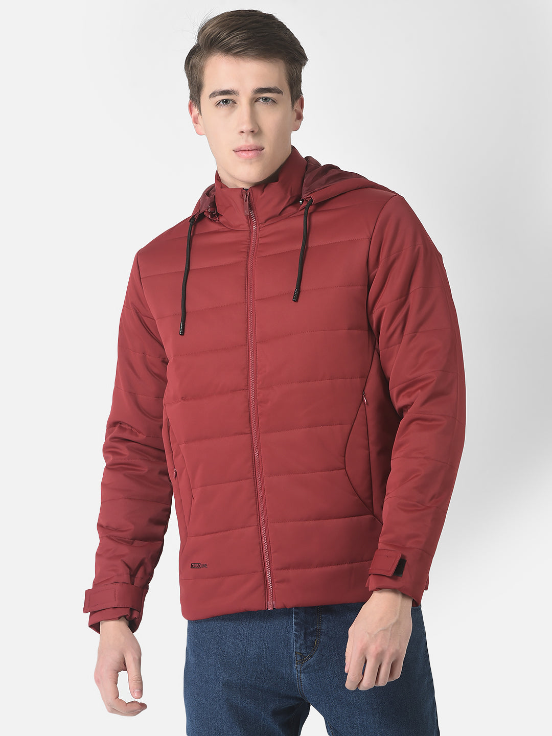  Red Detachable-Hood Jacket