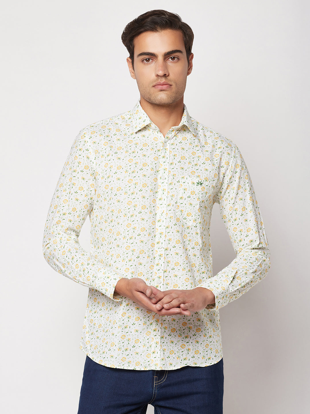  Floral-Print Cotton Shirt