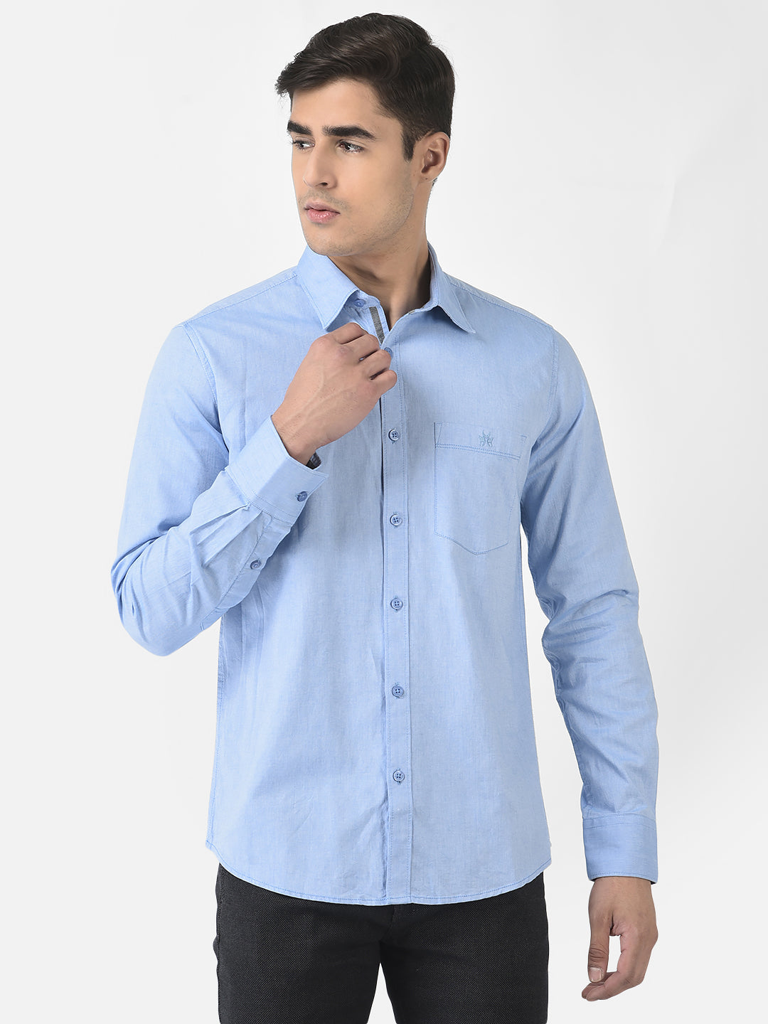  Sky Blue Shirt in Pure Cotton