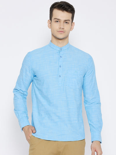 Blue Slim Fit Kurta - Men Kurtas