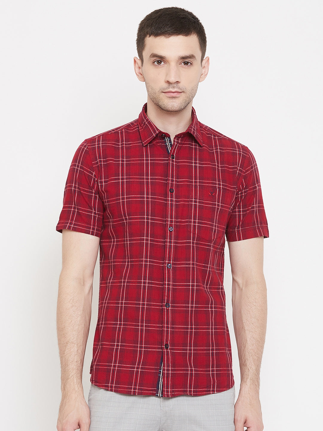 Red Checked shirt-Men Shirts-Crimsoune Club