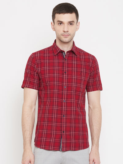 Red Checked shirt-Men Shirts-Crimsoune Club