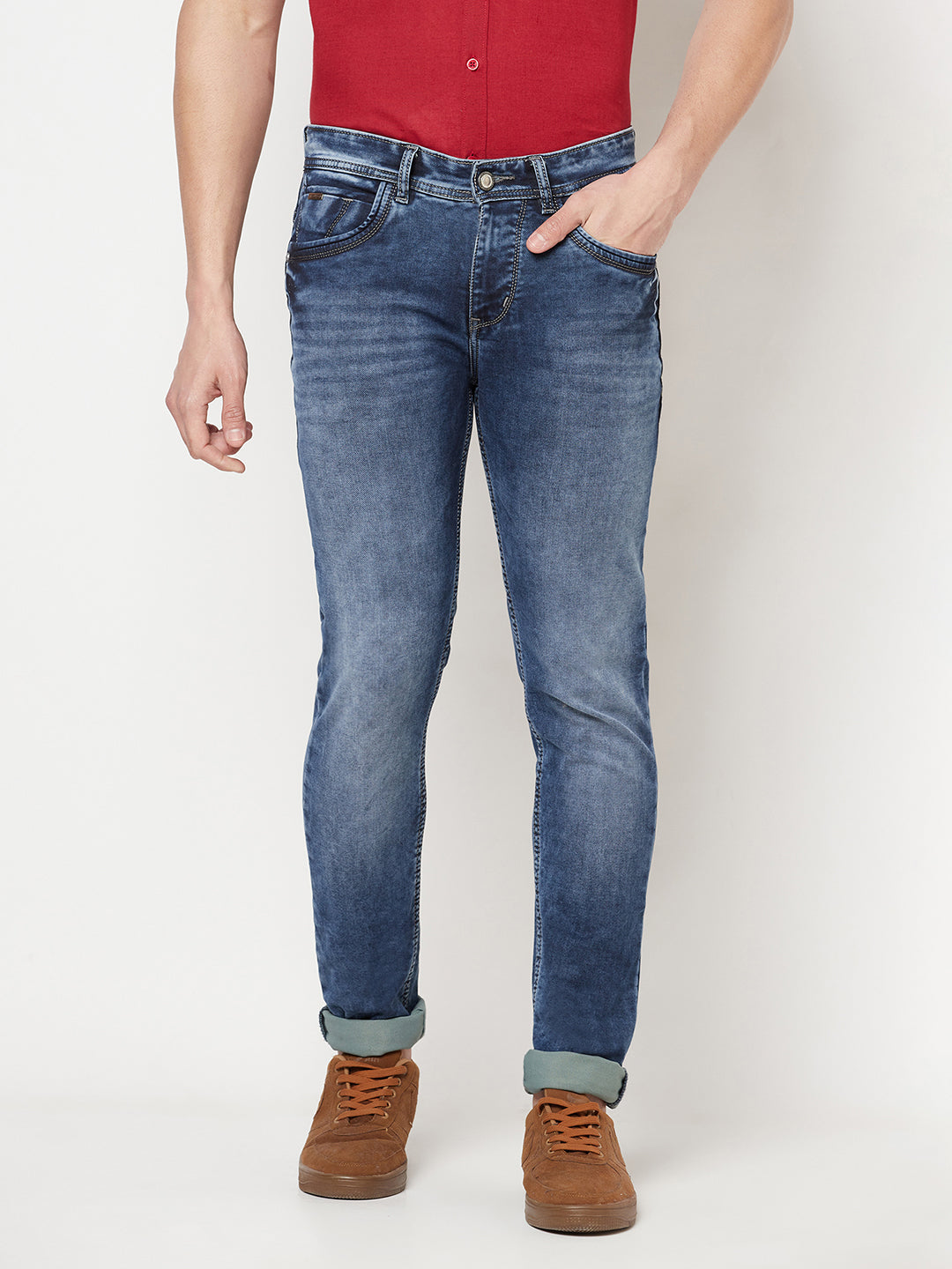 Blue Heavy Fade Jeans - Men Jeans