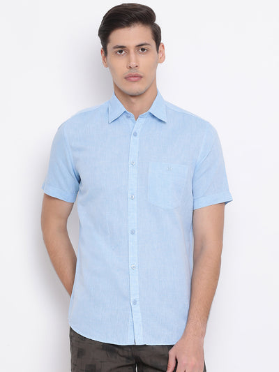 Blue Linen shirt - Men Shirts