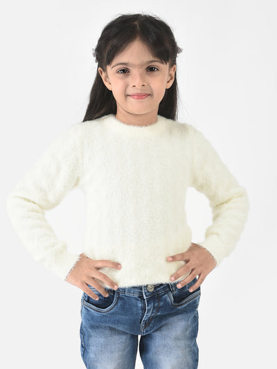 Cream Sweater in Self-Designed Print