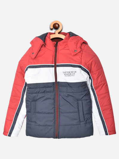 Multi Colourblocked Detachable Hood Jacket - Boys Jacket