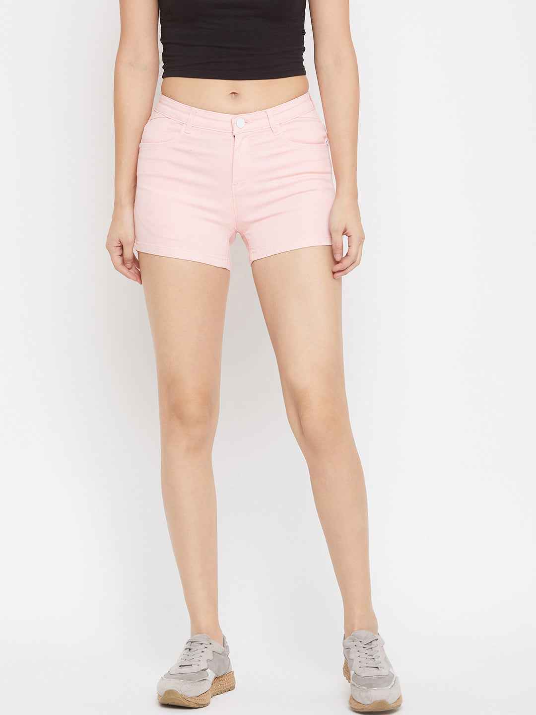 Pink Denim Shorts