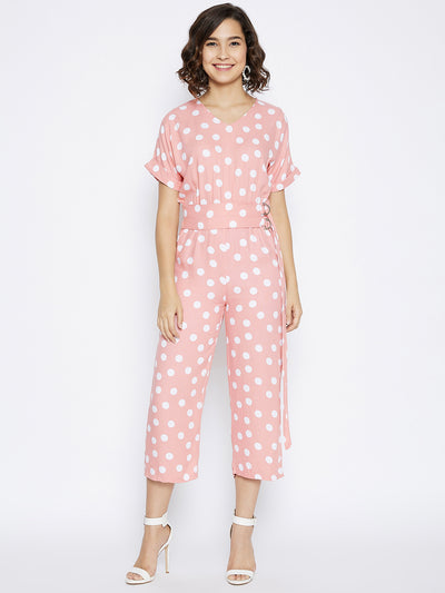 Peach Printed Jumpsuit - Women Jumpsuits