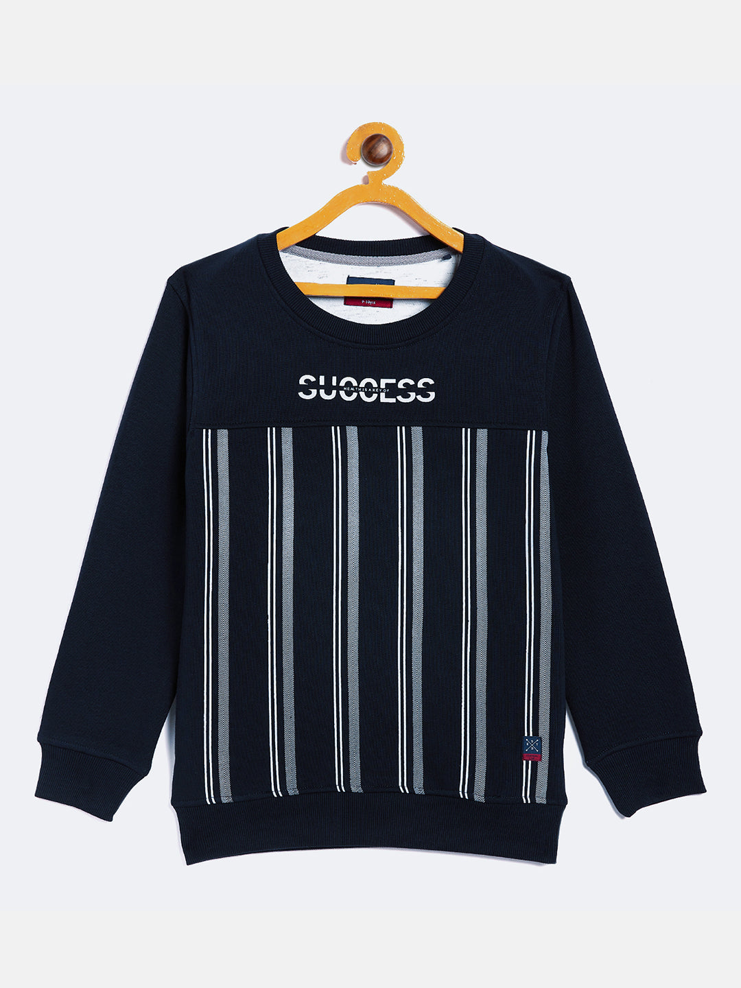 Navy Blue Printed Round Neck Sweatshirt - Boys Sweatshirts