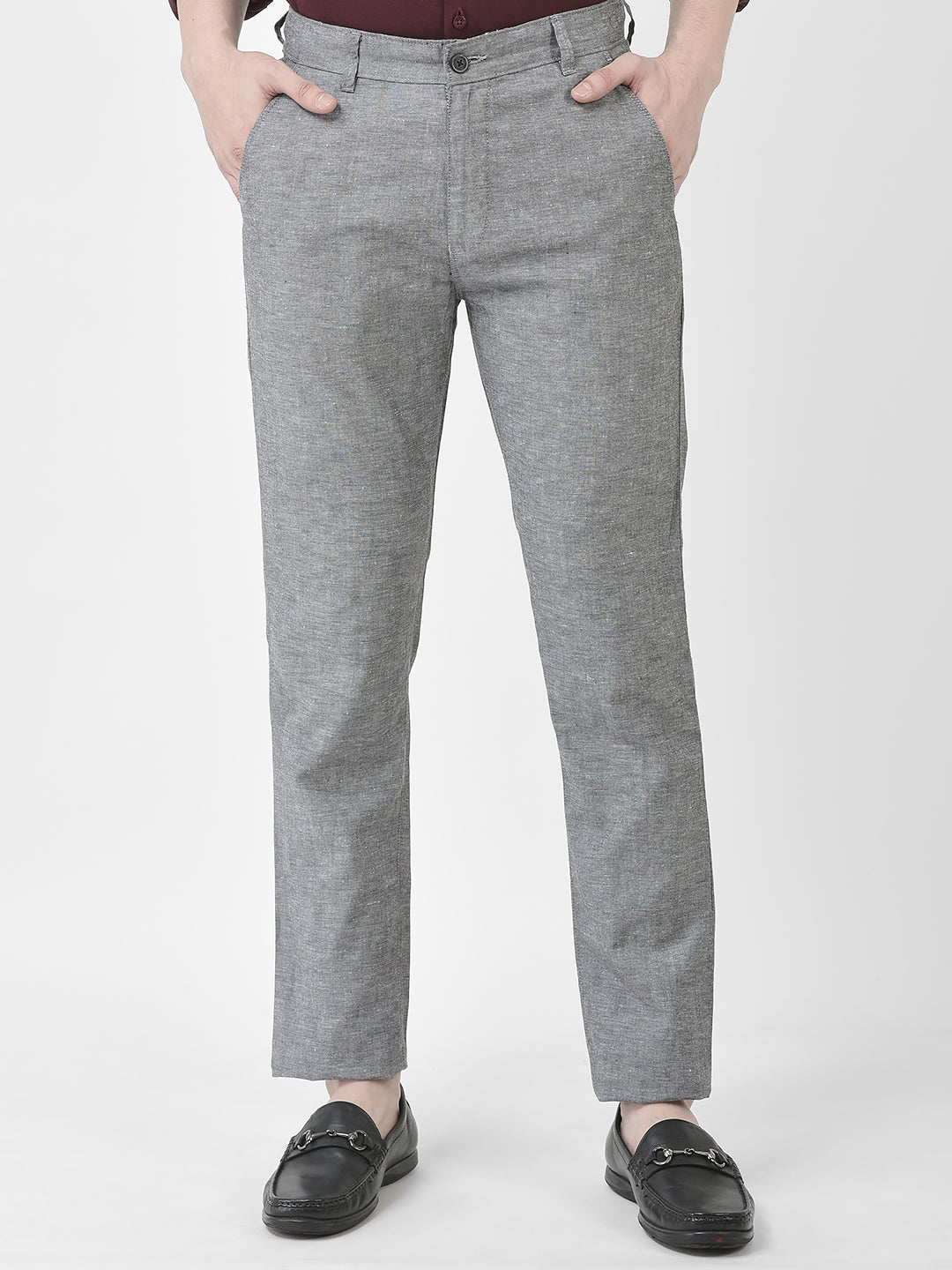 Dark Melange Grey Trousers