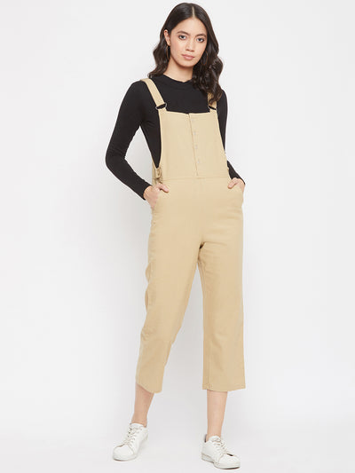 Beige Dungaree - Women Dungarees