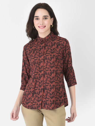 Abstract Maroon Shirt - Women Shirts