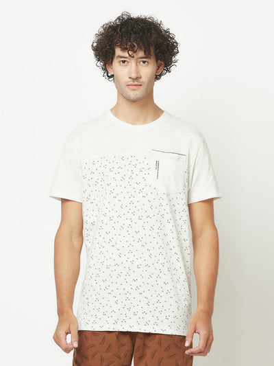 Abstract Print White T-Shirt