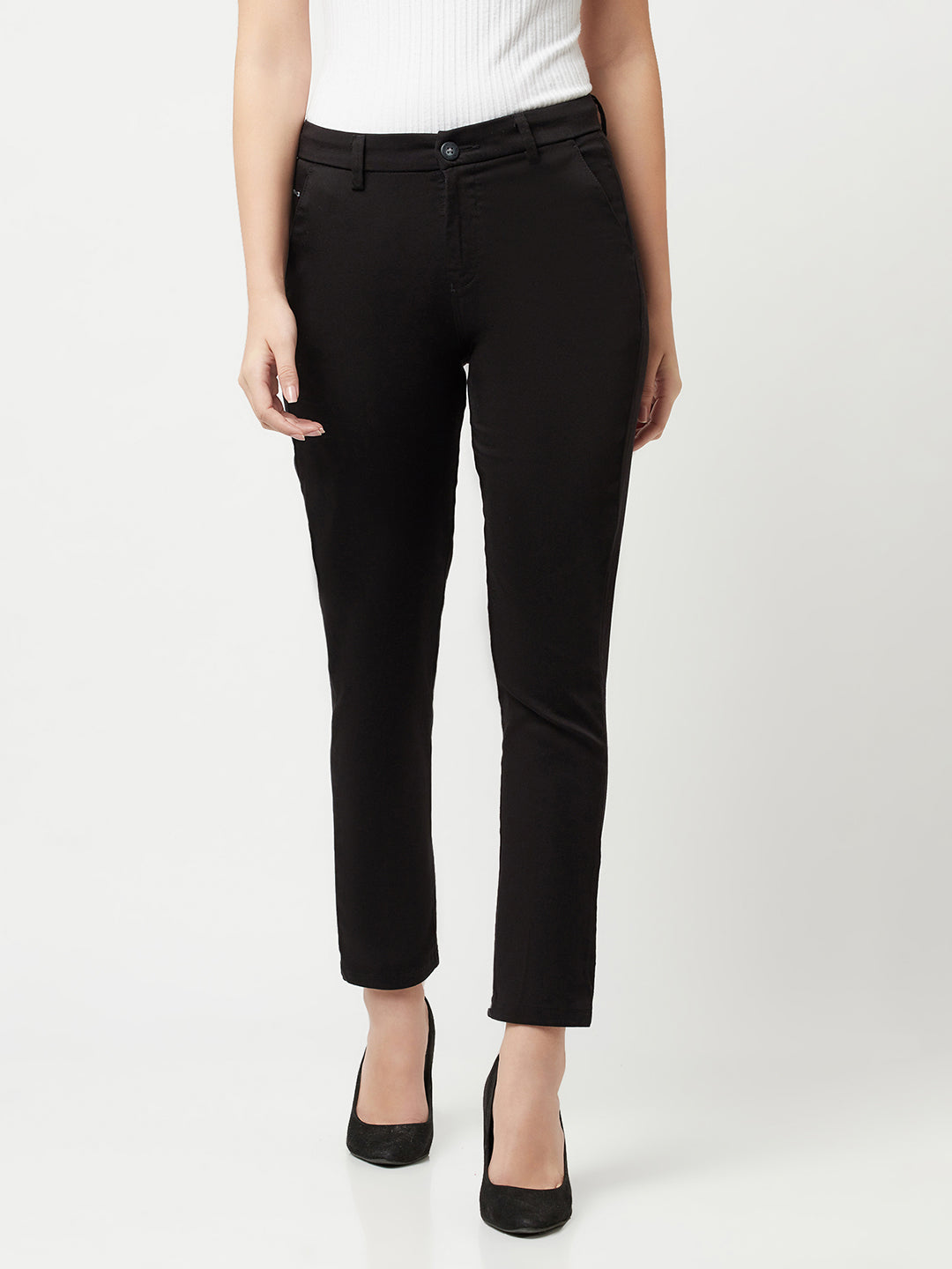 Black Trousers-Women Trousers-Crimsoune Club