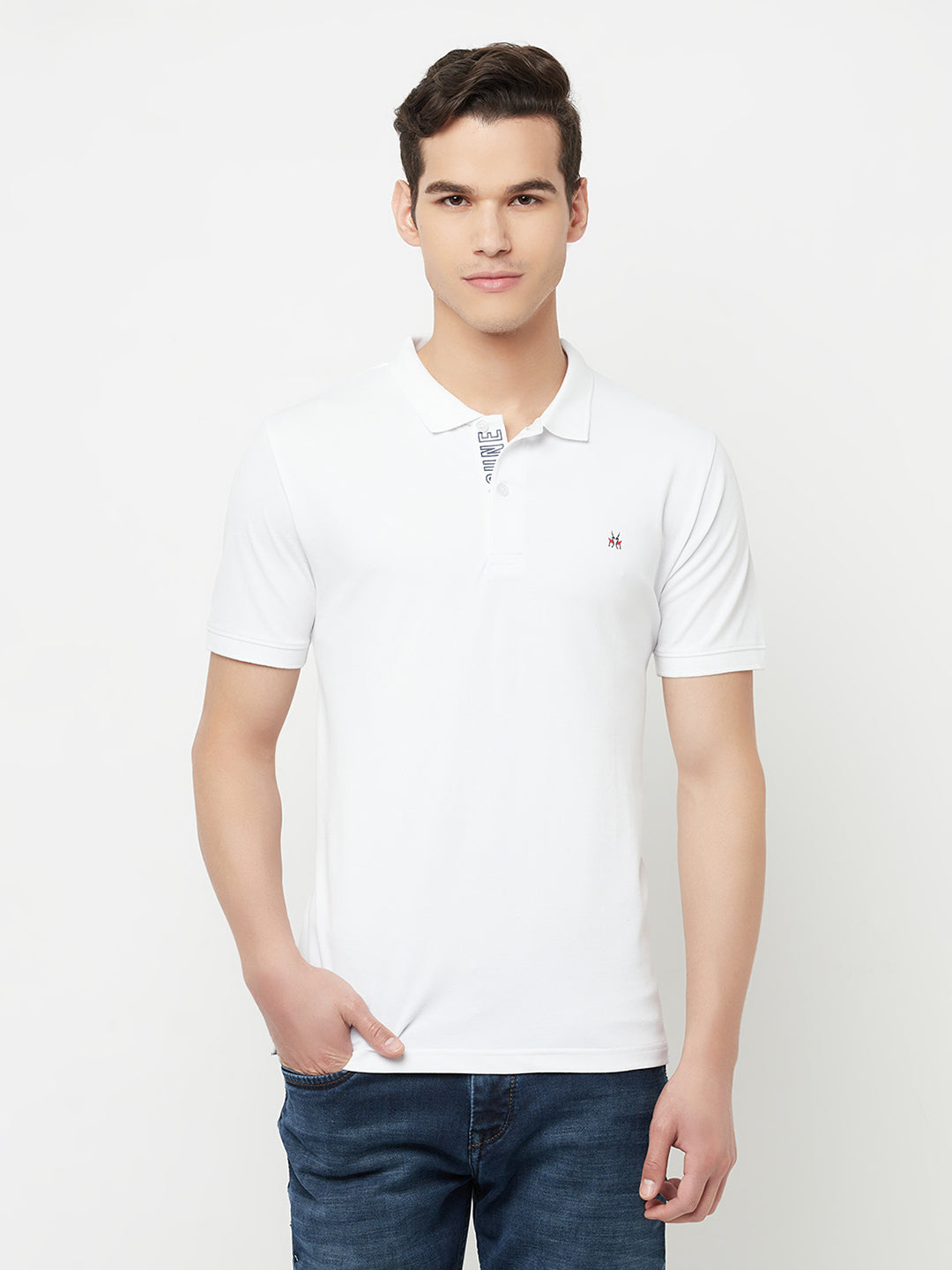 White Polo T-Shirt - Men T-Shirts