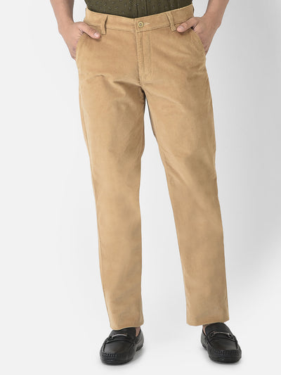  Light Khaki Trousers in Corduroy 