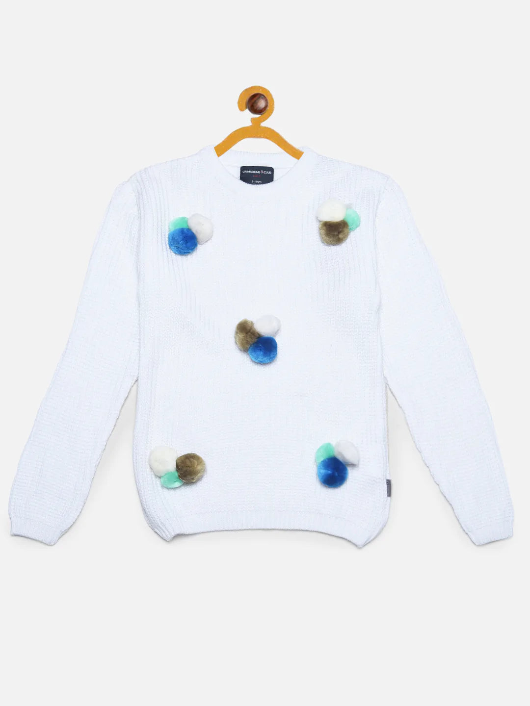  White Pom-Pom Sweater