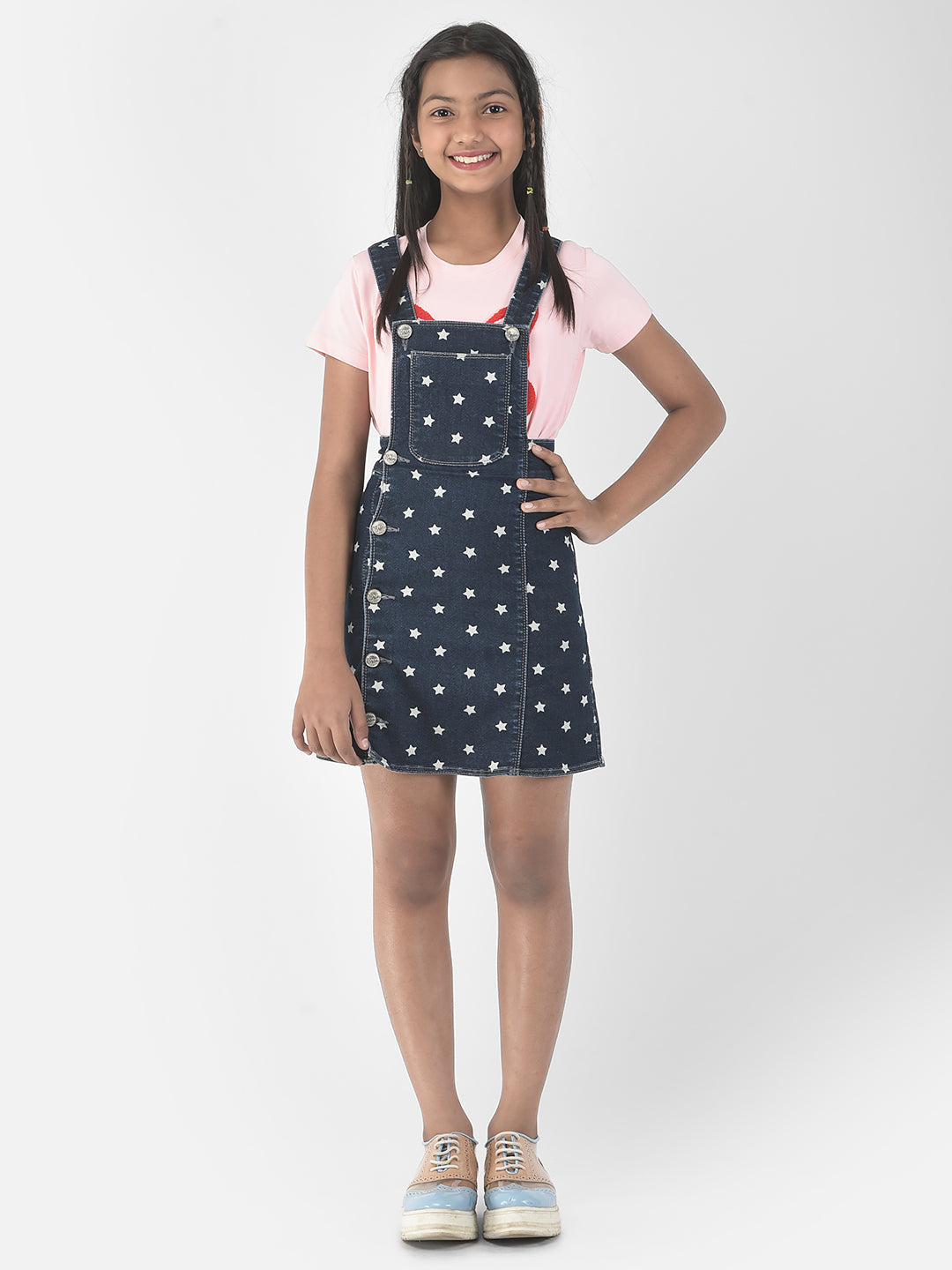  Starry Print Pinafore Dress