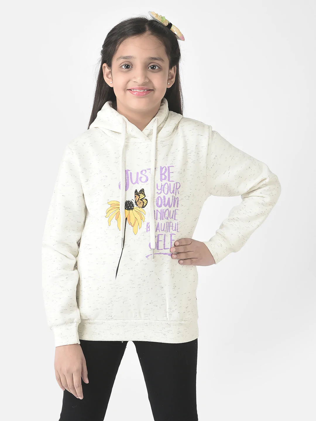  White Typographic Hoodie