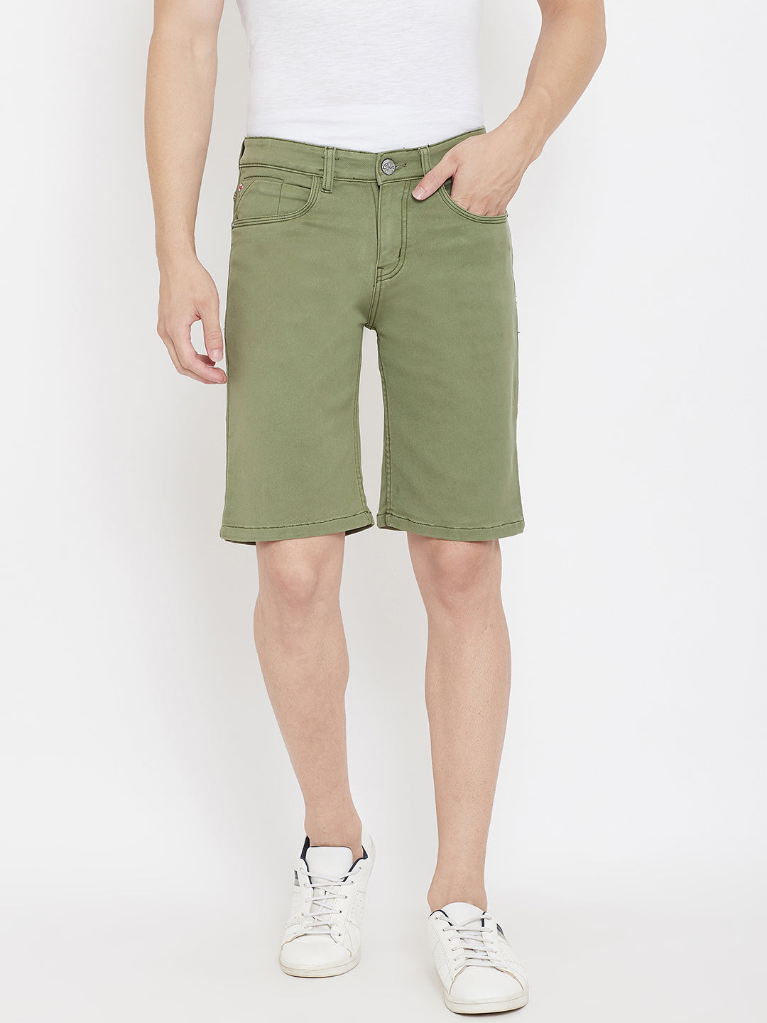 Green Slim Fit Shorts - Men Shorts