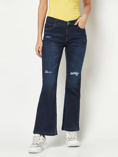  Distressed Boot-Cut Jeans