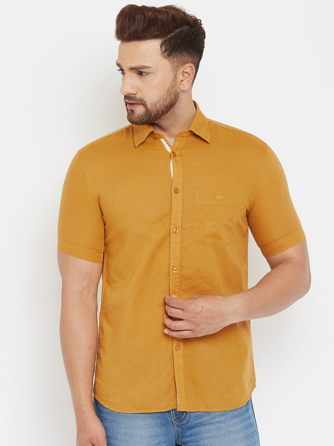 Mustard Slim Fit shirt - Men Shirts