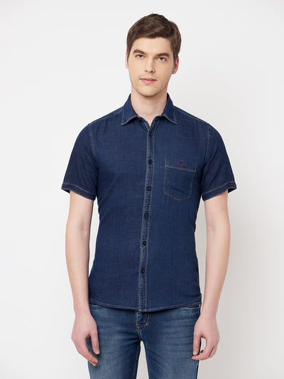 Navy Blue Casual Shirt - Men Shirts