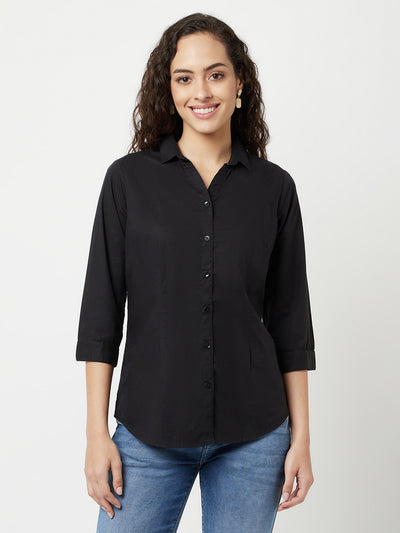 Black Shirt-Women Shirts-Crimsoune Club