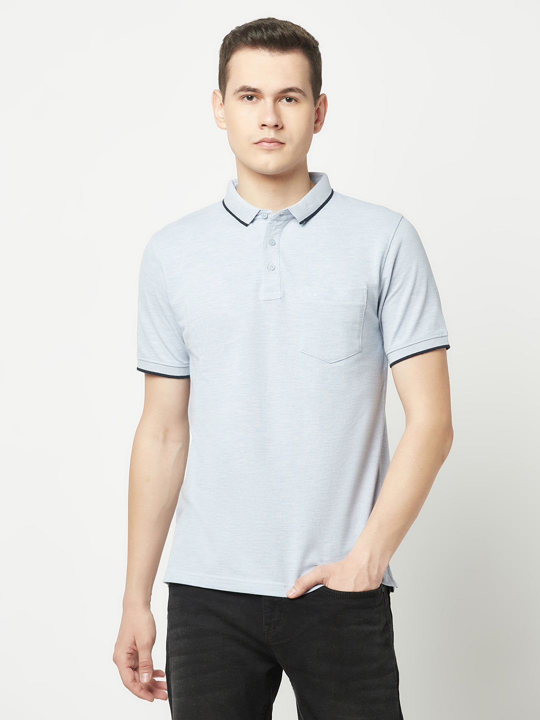  Sky Melange Polo T-Shirt