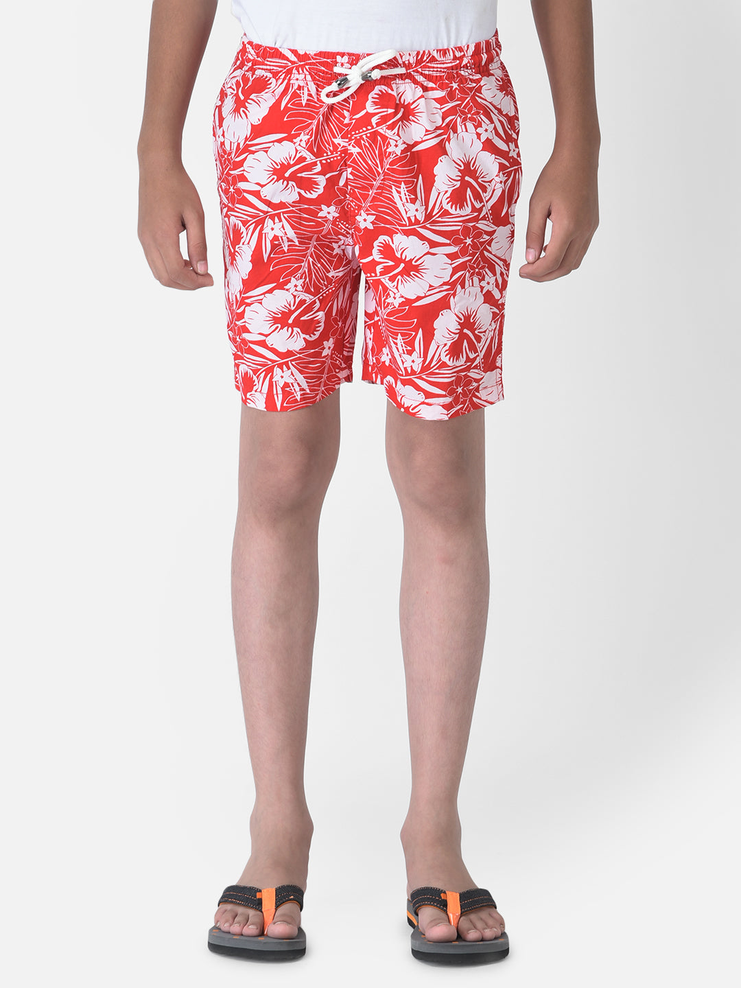 Red Hawaiian Print Boxers-Boys Boxers-Crimsoune Club