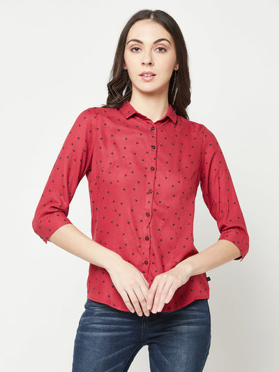  Red Geometric Shirt