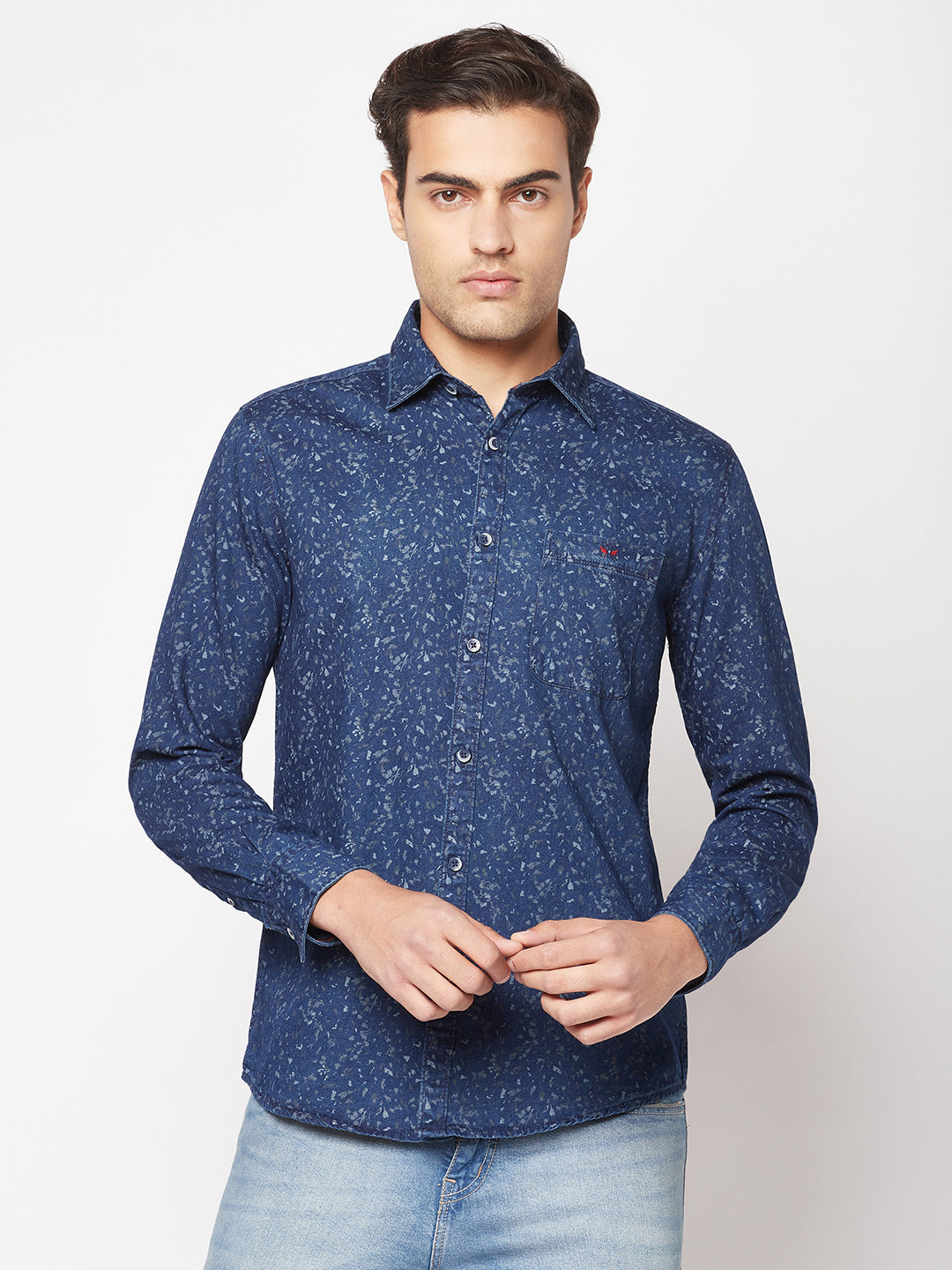  Floral Denim Shirt 