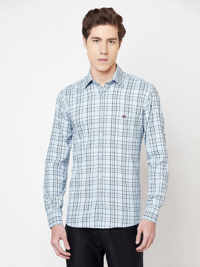 Blue Checked Shirt - Men Shirts