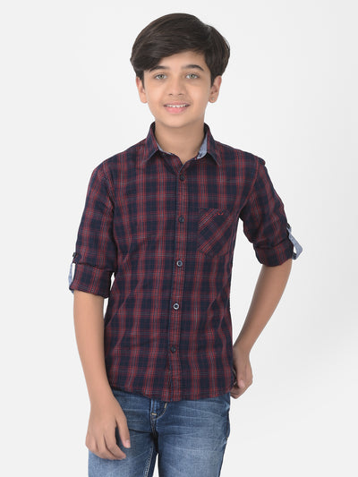 Maroon Checked Shirt - Boys Shirts