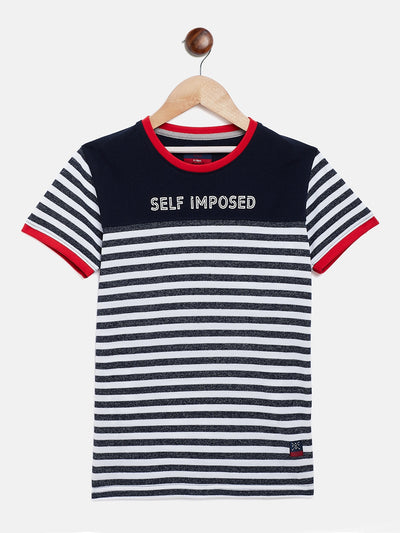 Striped Navy Blue T-shirt - Boys T-Shirts