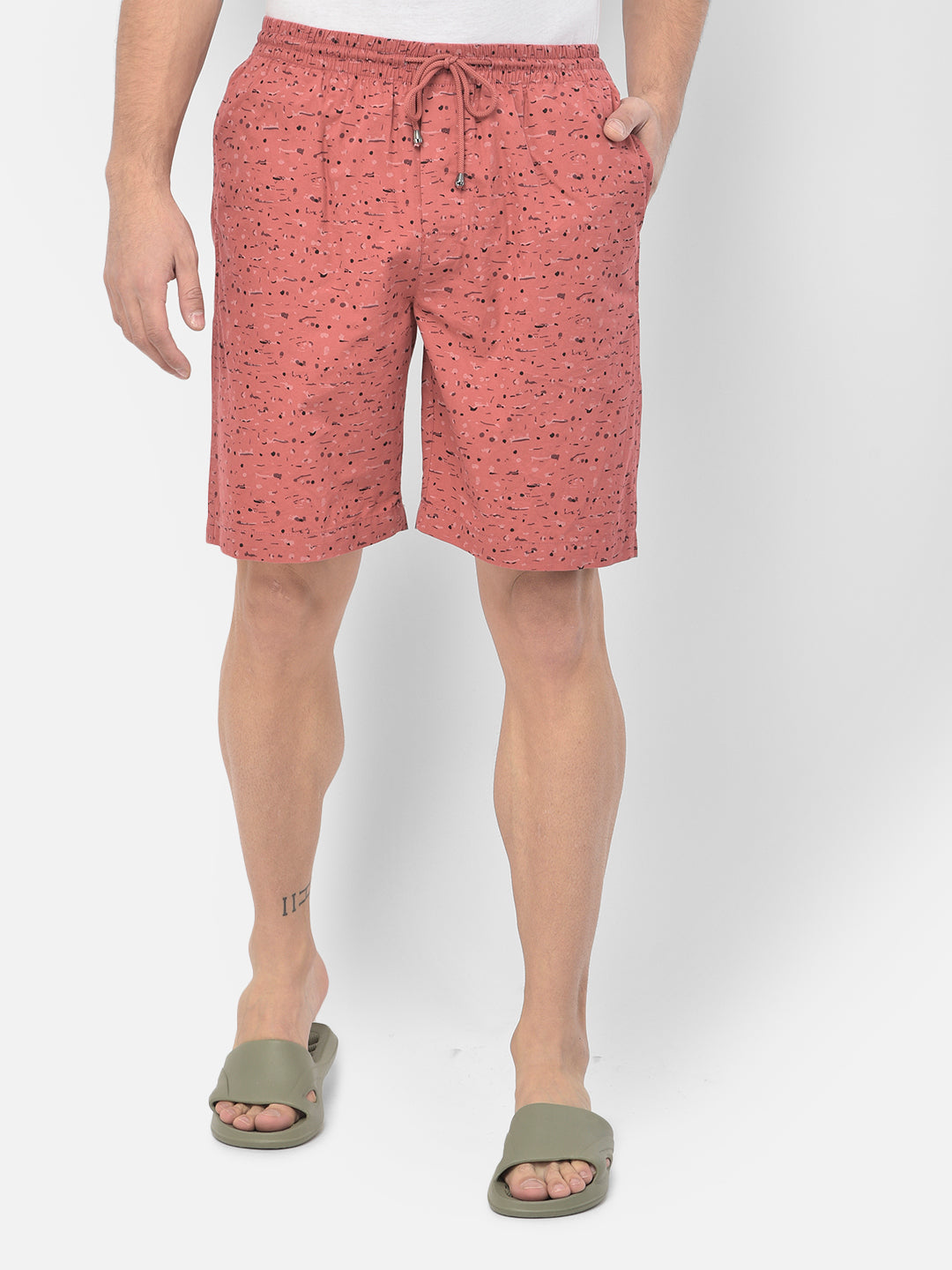 Pink Printed Lounge Shorts - Men Lounge Shorts